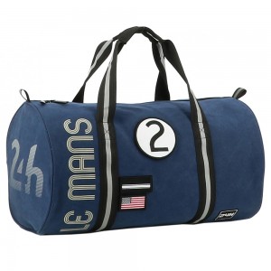 Sac polochon 24H LE MANS "Légende" bleu marine | Sac de voyage tendance homme sport automobile 24 heures du Mans officiel