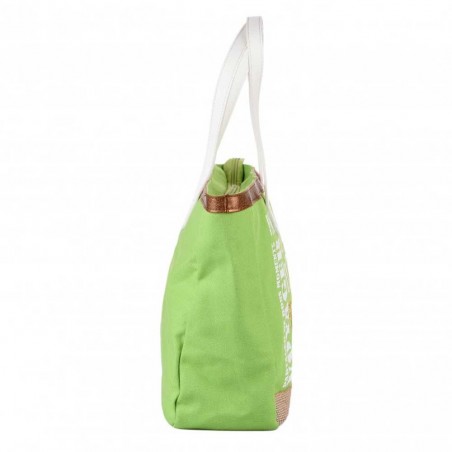 Sac de plage LES TROPÉZIENNES "Hermitage" vert pomme | Cabas été femme original pas cher