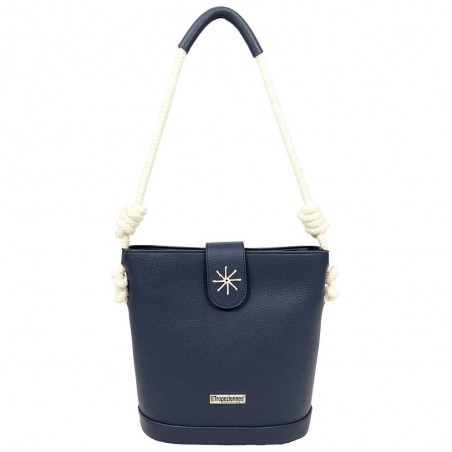 Sac hobo LES TROPÉZIENNES "Baumes" bleu marine | Sac à main femme été style bord de mer marin pas cher