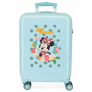 Valise cabine fille DISNEY Minnie "Golden Days" turquoise | Bagage enfant fille qualité avion