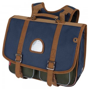 Cartable KICKERS 38cm "Boy Style" | Sac scolaire garçon bleu marine vert kaki classique solide marque