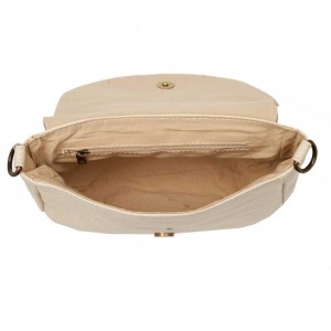Sac bandoulière à rabat LES TROPÉZIENNES "Wallis" or | Sac à main femme style bohème chic ethnique écologique