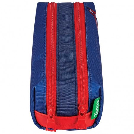 Trousse double TANN'S "Hugo" bleu | Fourreau-tout scolaire garçon 2 compartiments