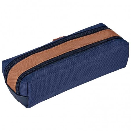 Trousse double TANN'S "Timéo" marine/camel | Fourreau 2 compartiments garçon scolaire Trousse double TANN'S "Timéo" marine/camel | Fourreau 2 compartiments garçon scolaire