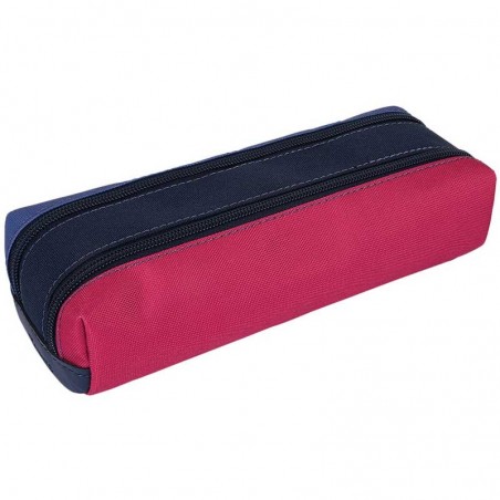 Trousse double TANN'S "Olivia" - bleu/rose | Fourreau 2 compartiments fille scolaire broderie fleurs Trousse double TANN'S "Olivia" - bleu/rose | Fourreau 2 compartiments fille scolaire broderie fleurs