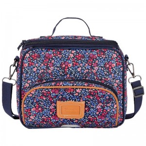 Sac repas bandoulière TANN'S "Marie" imprimé fleuri | Lunch box enfant fille isotherme pique-nique sortie scolaire