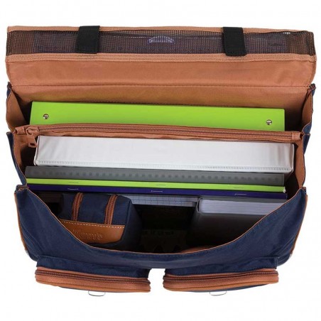 Cartable TANN'S 41 cm "Camille" marine l Sac scolaire classique CE2 CM1 CM2 garçon fille Cartable TANN'S 41 cm "Camille" marine l Sac scolaire classique CE2 CM1 CM2 garçon fille