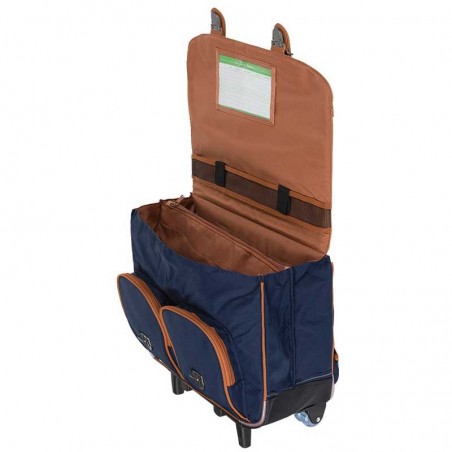 Cartable à roulettes TANN'S 41cm "Camille" marine l Sac trolley scolaire classique CE2 CM1 CM2 garçon fille Cartable à roulettes TANN'S 41cm "Camille" marine l Sac trolley scolaire classique CE2 CM1 CM2 garçon fille
