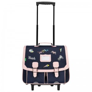 Cartable à roulettes TANN'S 41cm "Kelly" bleu | Cartable trolley scolaire école primaire CE2 CM1 CM2 fille années 90