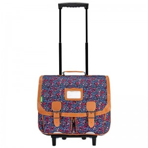 Cartable à roulettes TANN'S 41cm "Marie" imprimé fleuri | Cartable trolley scolaire école primaire CE2 CM1 CM2 fille liberty