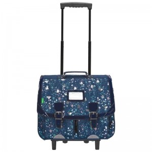 Cartable à roulettes TANN'S 41cm "Nina" marine | Cartable trolley scolaire école primaire CE2 CM1 CM2 fille