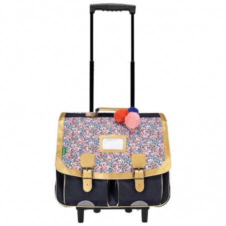 Cartable à roulettes TANN'S 41cm "Antonia" marine | Cartable trolley scolaire école primaire CE2 CM1 CM2 fille liberty doré Cartable à roulettes TANN'S 41cm "Antonia" marine | Cartable trolley scolaire école primaire CE2 CM1 CM2 fille liberty doré