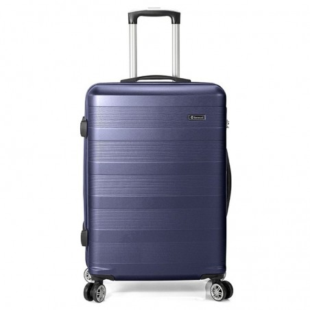 Valise medium 60cm BENZI "Spinner" bleu | Bagage taille moyenne rigide avion séjour 1 semaine pas cher