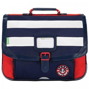 Cartable TANN'S 38cm "Gabin" bleu | Sac scolaire garçon école CE1 CE2 voile nautique