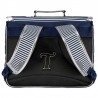 Cartable TANN'S 38cm "Gaëlle" bleu | Sac scolaire fille école CE1 CE2 motif marinière pois brodés vert d'eau argent Cartable TANN'S 38cm "Gaëlle" bleu | Sac scolaire fille école CE1 CE2 motif marinière pois brodés vert d'eau argent
