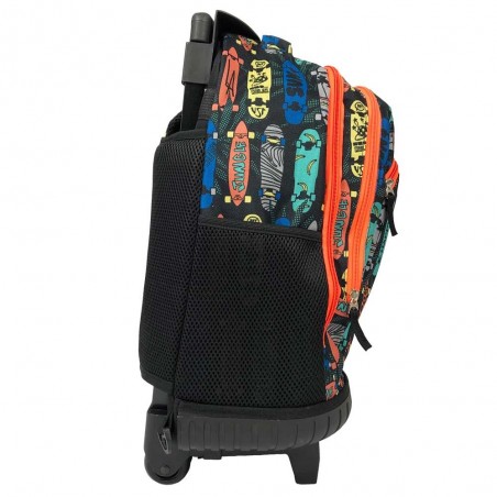 Sac à dos à roulettes scolaire garçon BENZI "Spark" noir | Cartable scolaire garçon école primaire CE1 CE2 CM1 CM2 pas cher