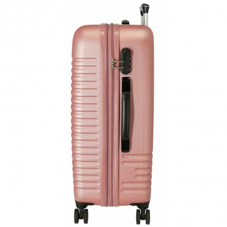 Valise extensible 70cm ROLL ROAD "India" rose nude | Bagage taille moyenne séjour 1 semaine femme rigide avion Valise extensible 70cm ROLL ROAD "India" rose nude | Bagage taille moyenne séjour 1 semaine femme rigide avion