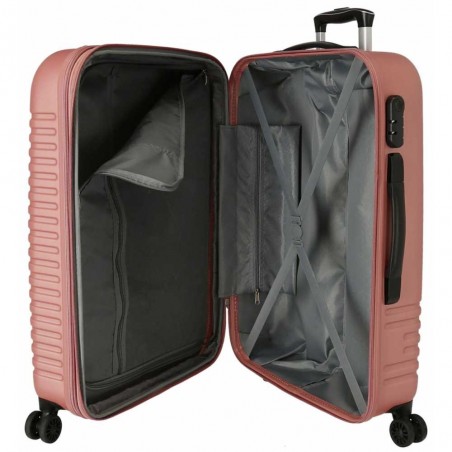 Valise extensible 70cm ROLL ROAD "India" rose nude | Bagage taille moyenne séjour 1 semaine femme rigide avion Valise extensible 70cm ROLL ROAD "India" rose nude | Bagage taille moyenne séjour 1 semaine femme rigide avion
