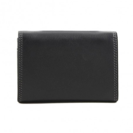 Porte-monnaie multifonctions en cuir KATANA noir | porte-cartes femme maroquinerie pas cher