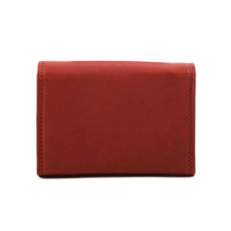 Porte-monnaie multifonctions en cuir KATANA rouge | porte-cartes femme maroquinerie pas cher
