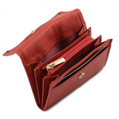 Porte-monnaie multifonctions en cuir KATANA rouge