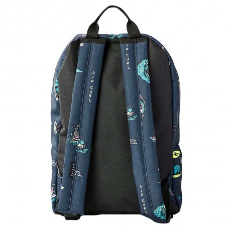 Sac à dos + trousse RIP CURL "Dome" bleu marine | Ensemble scolaire garçon école primaire collège motif surf original pas cher