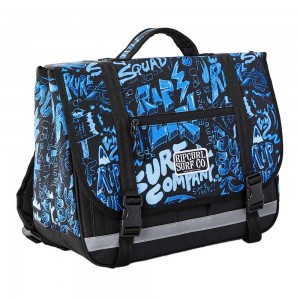 Cartable garçon RIP CURL 38cm noir/bleu | Sac scolaire école primaire CP CE1 CE2 pas cher surf