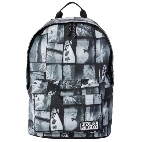 Sac à dos + trousse RIP CURL "Dome" gris | Sac scolaire garçon CE2 CM1 CM2 collège trousse assortie offerte pas cher