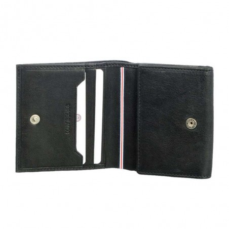 Porte-monnaie et cartes en cuir homme SERGE BLANCO "Anchorage" noir | Petite maroquinerie classique qualité marque française