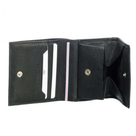 Porte-monnaie et cartes en cuir homme SERGE BLANCO "Anchorage" noir | Petite maroquinerie classique qualité marque française
