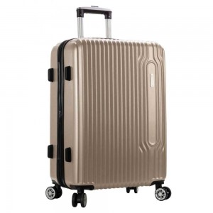 Valise extensible 76cm SNOWBALL "Carbon Robust" champagne | Bagage grande taille séjour 2 semaines solide pas cher