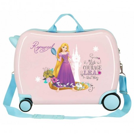 Valise trotteur DISNEY "Raiponce" rose | Bagage à roulettes enfant fille original ludique disney princesse