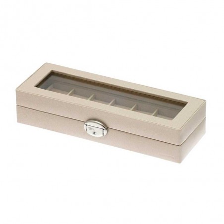 Coffret à bagues DAVIDTS "Euclide" beige taupe | Boite à bijoux baguier pas cher