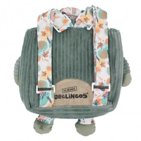 Sac à dos velours LES DÉGLINGOS "Chillos le paresseux" | Sac enfant crèche et loisirs original