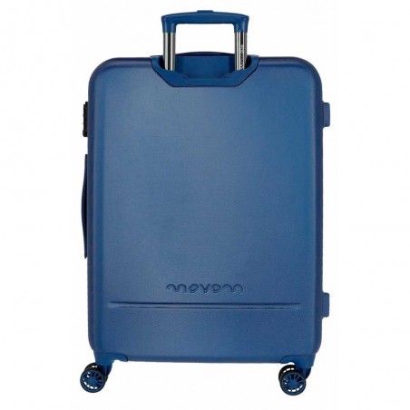 Valise extensible 68cm MOVOM "Galaxy 2.0" bleu marine | Bagage taille moyenne séjour 1 semaine pas cher garantie 3 ans