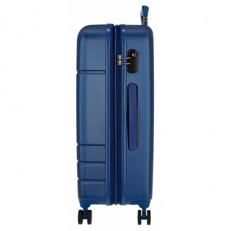 Valise extensible 68cm MOVOM "Galaxy 2.0" bleu marine | Bagage taille moyenne séjour 1 semaine pas cher garantie 3 ans