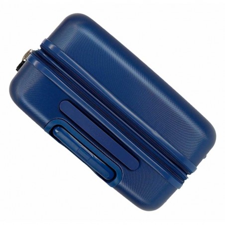 Valise extensible 68cm MOVOM "Galaxy 2.0" bleu marine | Bagage taille moyenne séjour 1 semaine pas cher garantie 3 ans