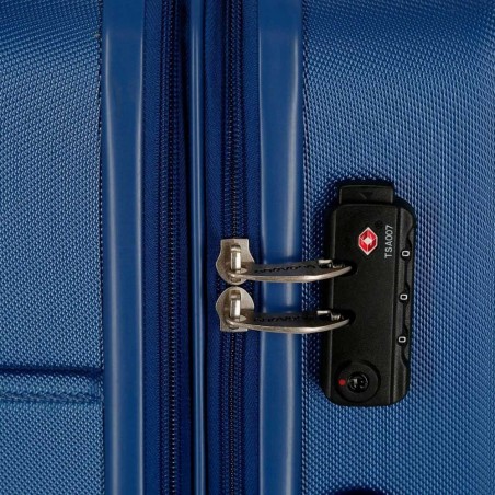 Valise extensible 68cm MOVOM "Galaxy 2.0" bleu marine | Bagage taille moyenne séjour 1 semaine pas cher garantie 3 ans