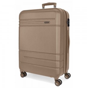 Valise extensible 68cm MOVOM "Galaxy 2.0" champagne | Bagage taille moyenne séjour 1 semaine pas cher solide garantie 3 ans