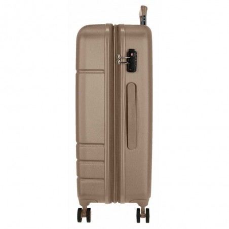 Valise extensible 68cm MOVOM "Galaxy 2.0" champagne | Bagage taille moyenne séjour 1 semaine pas cher solide garantie 3 ans