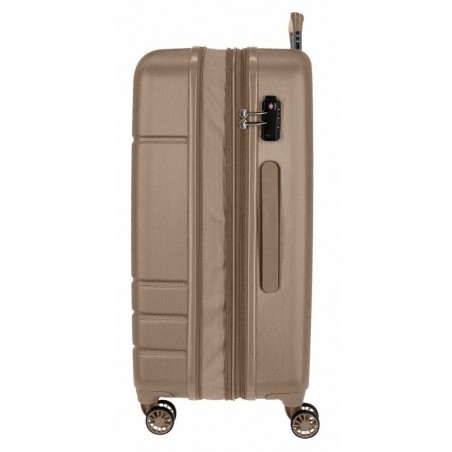 Valise extensible 68cm MOVOM "Galaxy 2.0" champagne | Bagage taille moyenne séjour 1 semaine pas cher solide garantie 3 ans