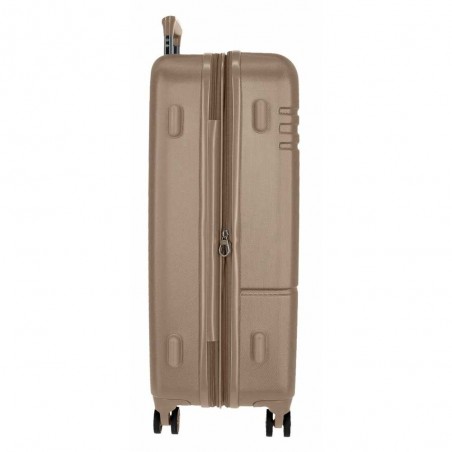 Valise extensible 68cm MOVOM "Galaxy 2.0" champagne | Bagage taille moyenne séjour 1 semaine pas cher solide garantie 3 ans