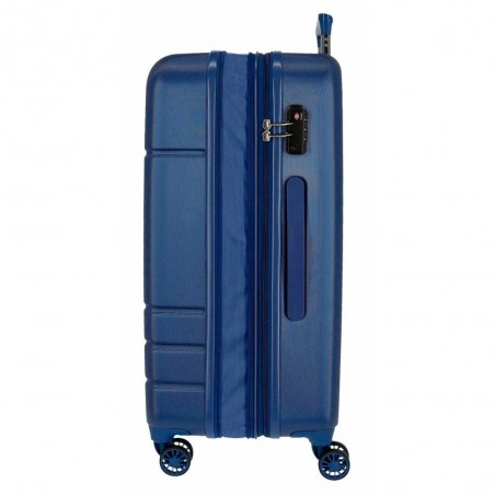 Valise extensible 78cm MOVOM "Galaxy 2.0" bleu marine | Bagage grande taille séjour 2 semaines pas cher qualité garantie 3 ans