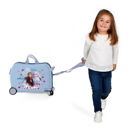 Valise trotteur LA REINE DES NEIGES "Trust Your Journey" bleu ciel | bagage enfant fille original ludique DISNEY