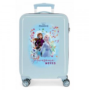 Valise cabine LA REINE DES NEIGES "Awesome moves" bleu ciel | Bagage enfant Disney princesse qualité supérieure