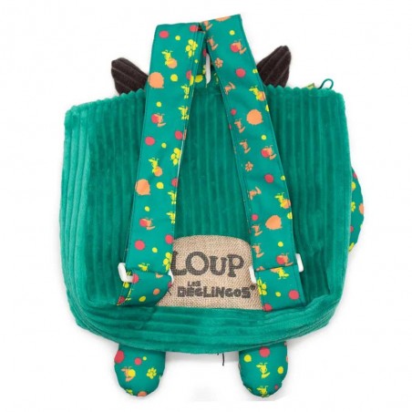 Sac à dos velours LES DÉGLINGOS x LOUP | Sac crèche maternelle Loup Auzou original