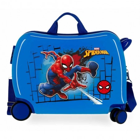 Valise trotteur SPIDERMAN "Red" bleu | Bagage ludique pour enfant cabine avion qualité supérieure super-héros