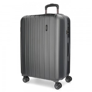 Valise extensible 70cm MOVOM "Wood" anthracite | Bagage grande dimension voyage 2 semaines