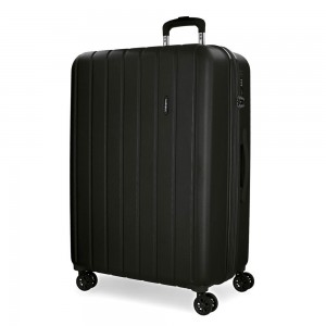 Valise extensible 70cm MOVOM "Wood" noir | Bagage grande dimension voyage 2 semaines