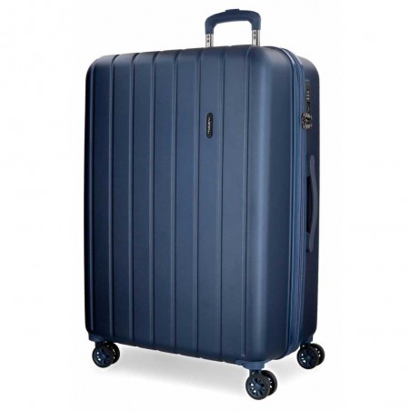 Valise extensible 70cm MOVOM "Wood" bleu | Bagage grande dimension voyage 2 semaines